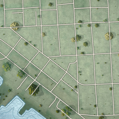 Close-up of the map of Patterson Park, Maryland print showing street and building detail