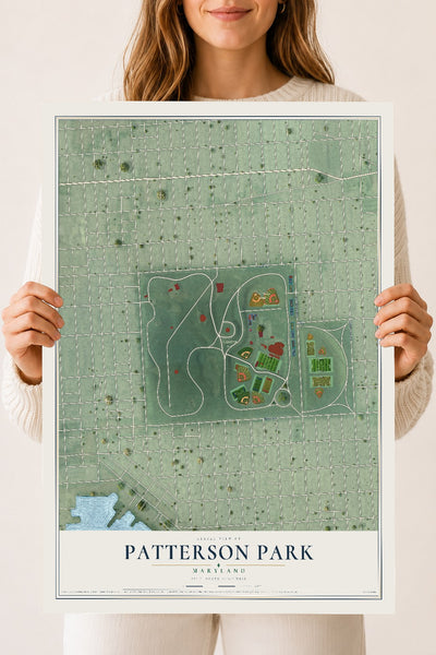 Map of Patterson Park, Maryland, 18 x 24 inch unframed archival matte print