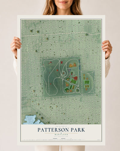 Map of Patterson Park, Maryland, 24 x 36 inch unframed archival matte print