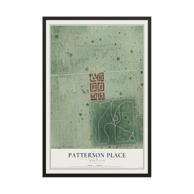 Map of Patterson Place, Maryland, 12 x 18 inch print in a black wood frame