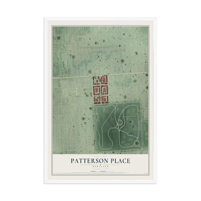 Map of Patterson Place, Maryland, 12 x 18 inch print in a white wood frame