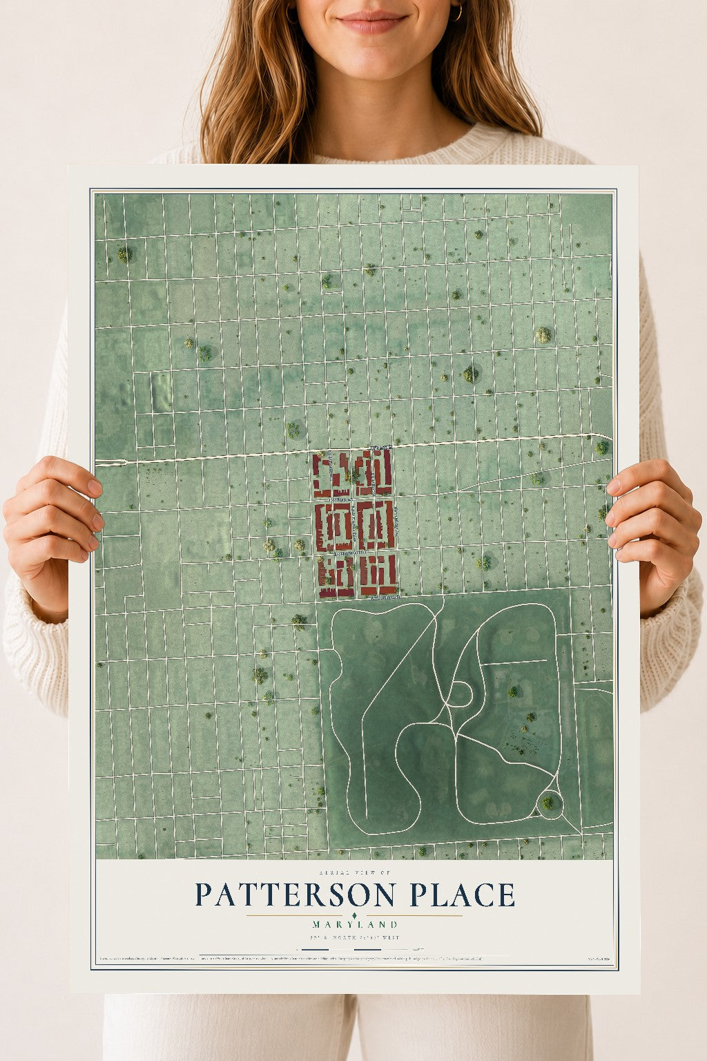 Map of Patterson Place, Maryland, 18 x 24 inch unframed archival matte print
