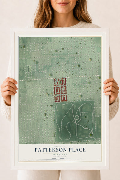 Map of Patterson Place, Maryland, 18 x 24 inch print in a white wood frame