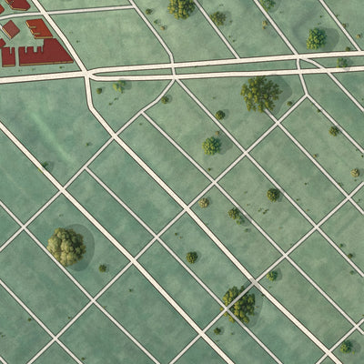 Second close-up of the map of Penn North, Maryland print showing more streets and buildings