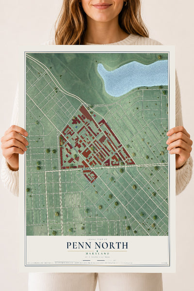 Map of Penn North, Maryland, 18 x 24 inch unframed archival matte print