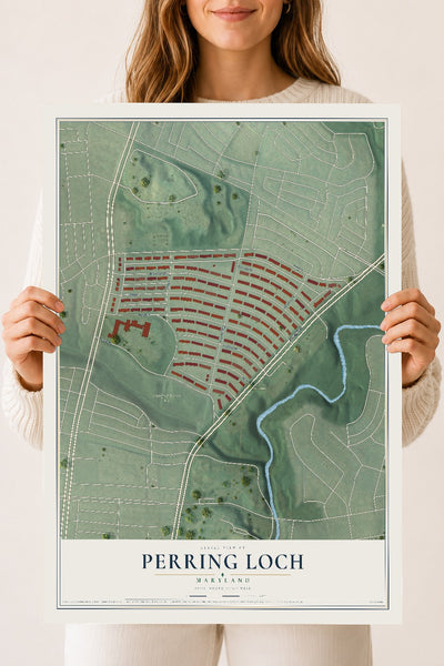 Map of Perring Loch, Maryland, 18 x 24 inch unframed archival matte print