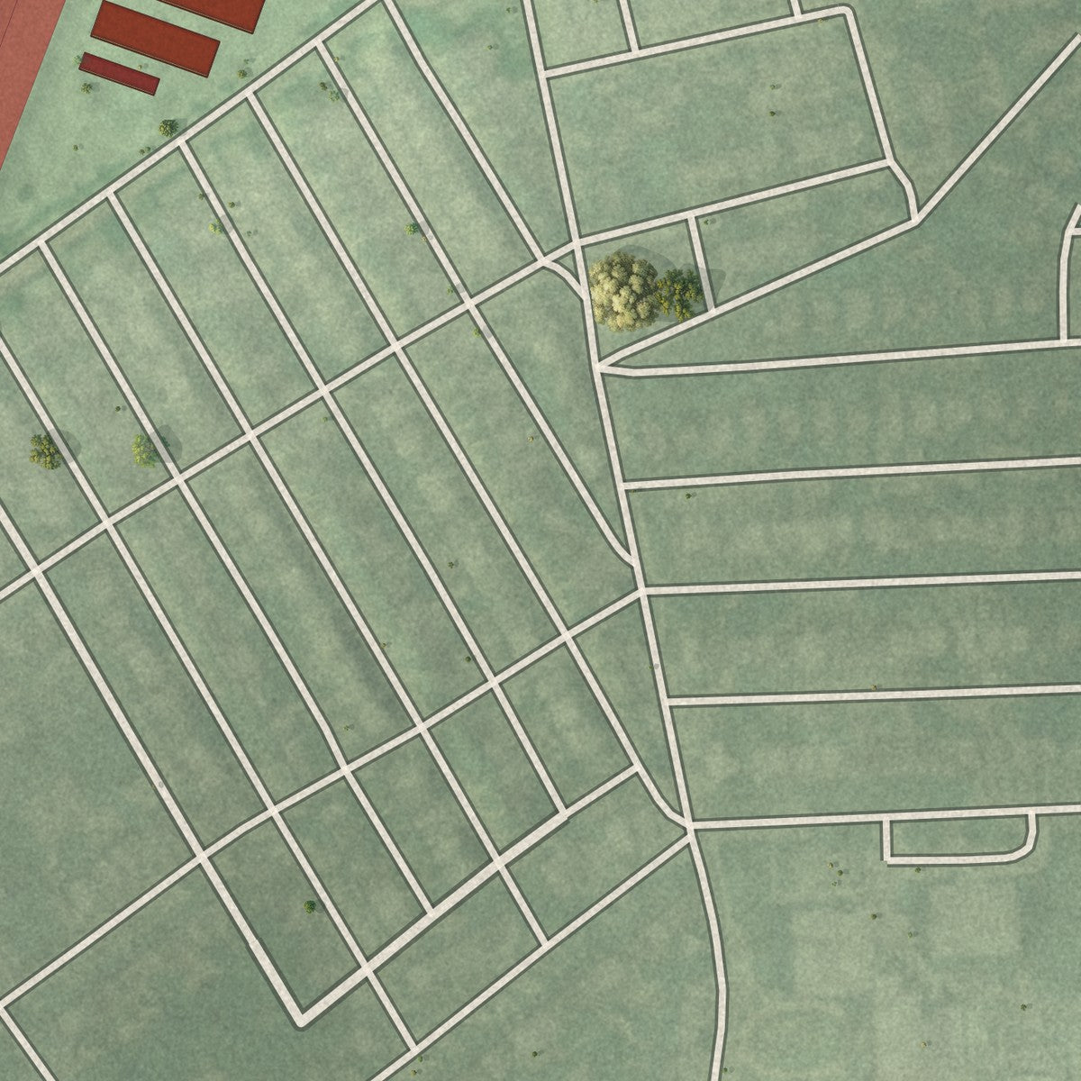 Second close-up of the map of Pimlico Good Neighbors, Maryland print showing more streets and buildings