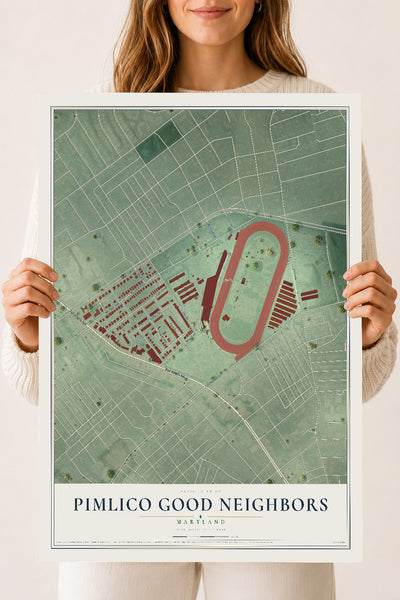 Map of Pimlico Good Neighbors, Maryland, 18 x 24 inch unframed archival matte print