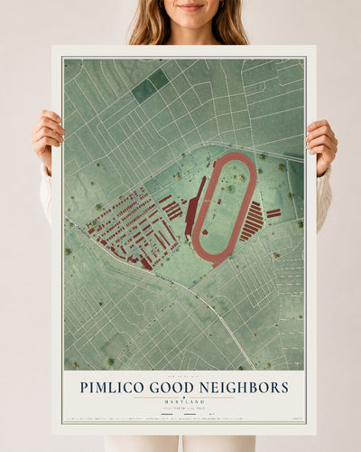 Map of Pimlico Good Neighbors, Maryland, 24 x 36 inch unframed archival matte print