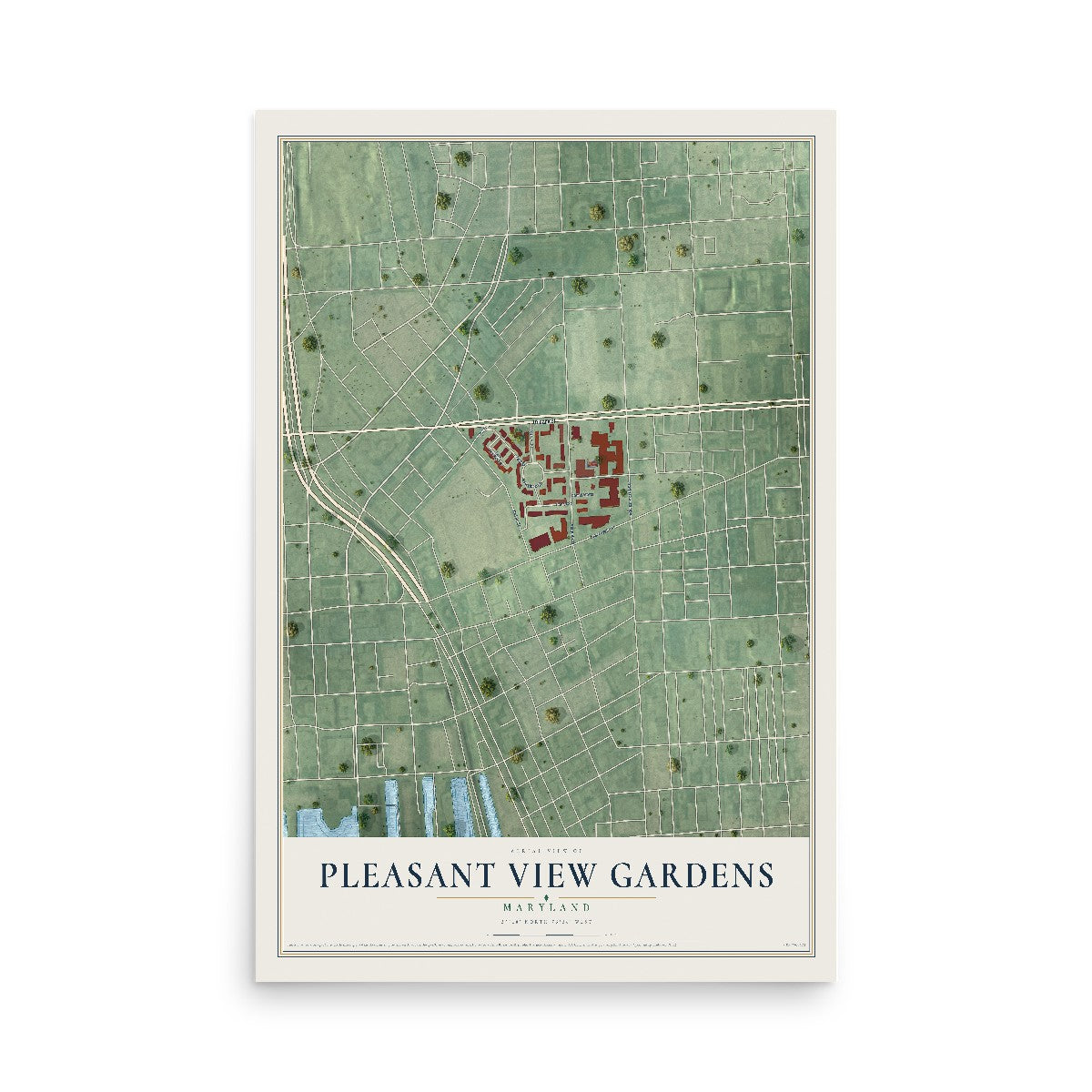 Map of Pleasant View Gardens, Maryland, 12 x 18 inch unframed archival matte print