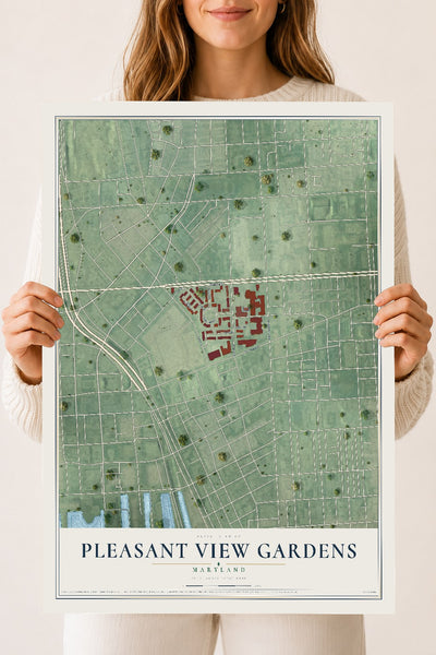 Map of Pleasant View Gardens, Maryland, 18 x 24 inch unframed archival matte print