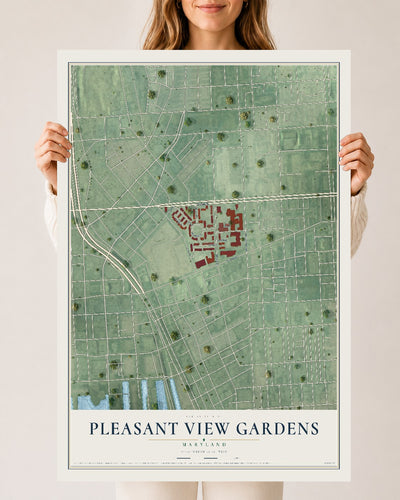 Map of Pleasant View Gardens, Maryland, 24 x 36 inch unframed archival matte print