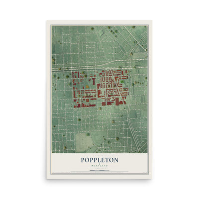 Map of Poppleton, Maryland, 12 x 18 inch unframed archival matte print