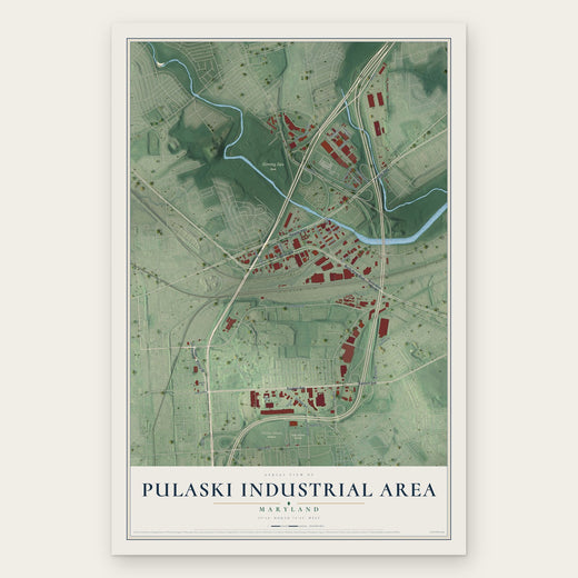 Pulaski Industrial Area, Maryland map print, the full design