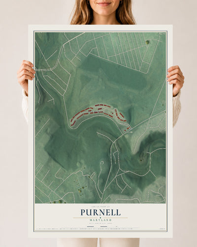Map of Purnell, Maryland, 24 x 36 inch unframed archival matte print