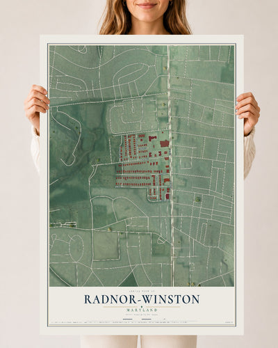 Map of Radnor-Winston, Maryland, 24 x 36 inch unframed archival matte print
