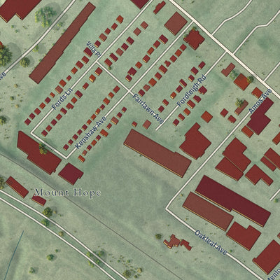 Close-up of the map of Reisterstown Station, Maryland print showing street and building detail