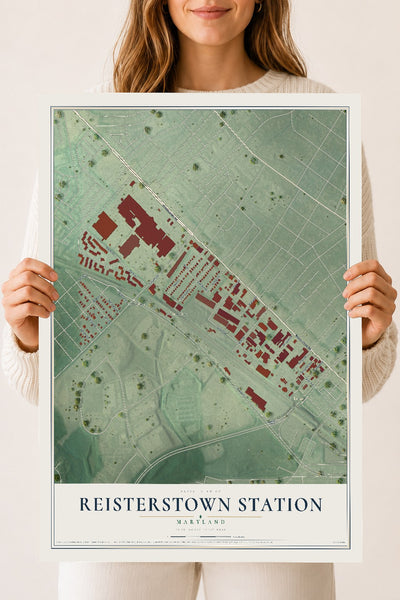 Map of Reisterstown Station, Maryland, 18 x 24 inch unframed archival matte print