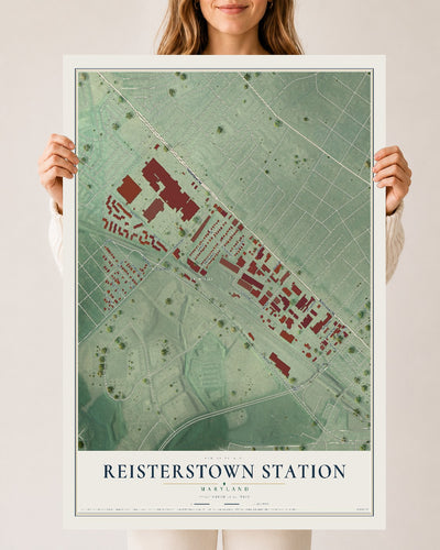 Map of Reisterstown Station, Maryland, 24 x 36 inch unframed archival matte print