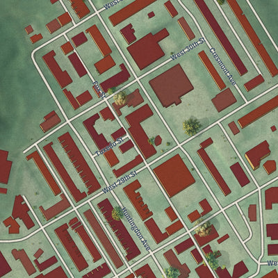 Close-up of the map of Remington, Maryland print showing street and building detail