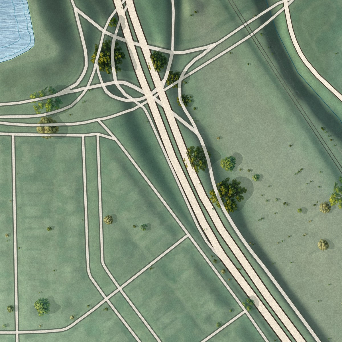 Second close-up of the map of Remington, Maryland print showing more streets and buildings