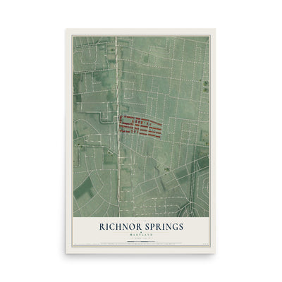 Map of Richnor Springs, Maryland, 12 x 18 inch unframed archival matte print