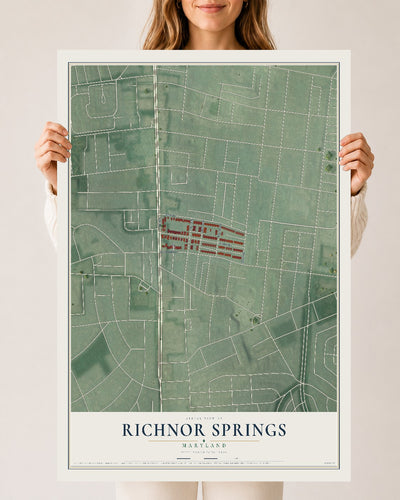 Map of Richnor Springs, Maryland, 24 x 36 inch unframed archival matte print