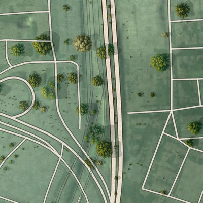 Second close-up of the map of Ridgely's Delight, Maryland print showing more streets and buildings