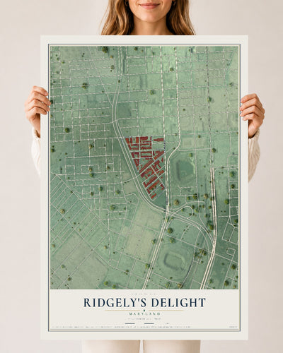 Map of Ridgely's Delight, Maryland, 24 x 36 inch unframed archival matte print