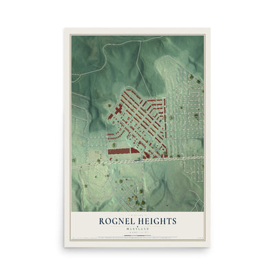 Map of Rognel Heights, Maryland, 12 x 18 inch unframed archival matte print