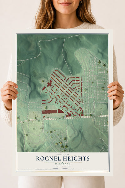 Map of Rognel Heights, Maryland, 18 x 24 inch unframed archival matte print