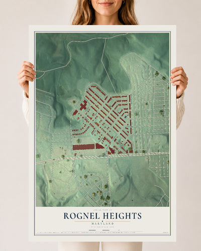 Map of Rognel Heights, Maryland, 24 x 36 inch unframed archival matte print