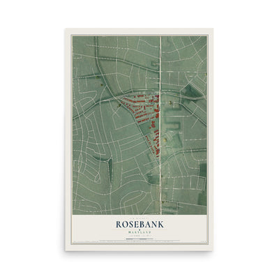 Map of Rosebank, Maryland, 12 x 18 inch unframed archival matte print