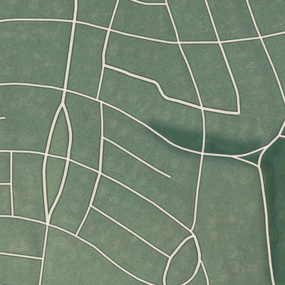 Second close-up of the map of Rosebank, Maryland print showing more streets and buildings
