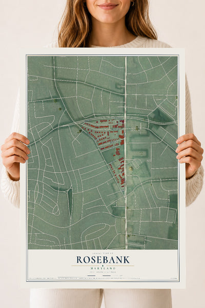 Map of Rosebank, Maryland, 18 x 24 inch unframed archival matte print
