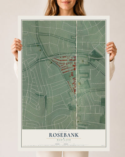 Map of Rosebank, Maryland, 24 x 36 inch unframed archival matte print