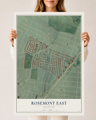 Map of Rosemont East, Maryland, 24 x 36 inch unframed archival matte print