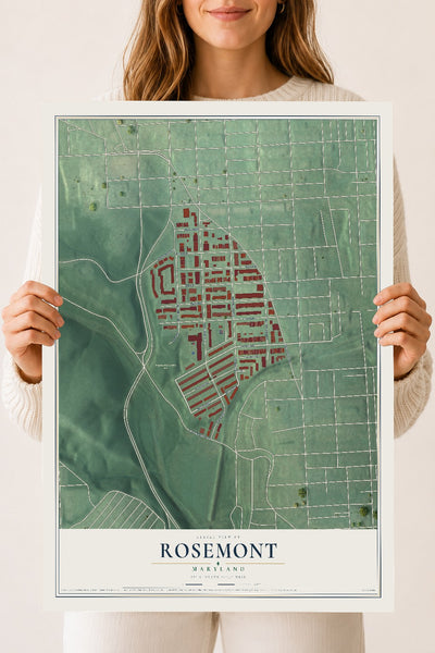 Map of Rosemont, Baltimore, Maryland, 18 x 24 inch unframed archival matte print