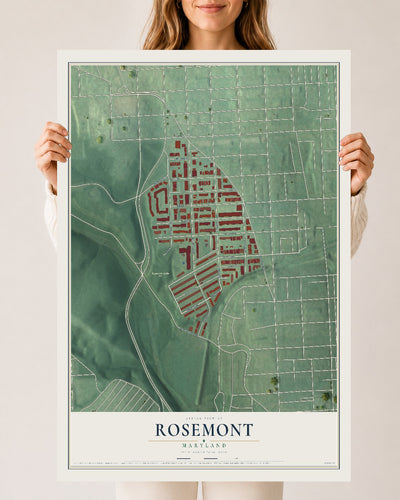 Map of Rosemont, Baltimore, Maryland, 24 x 36 inch unframed archival matte print