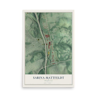 Map of Sabina-Mattfeldt, Maryland, 12 x 18 inch unframed archival matte print