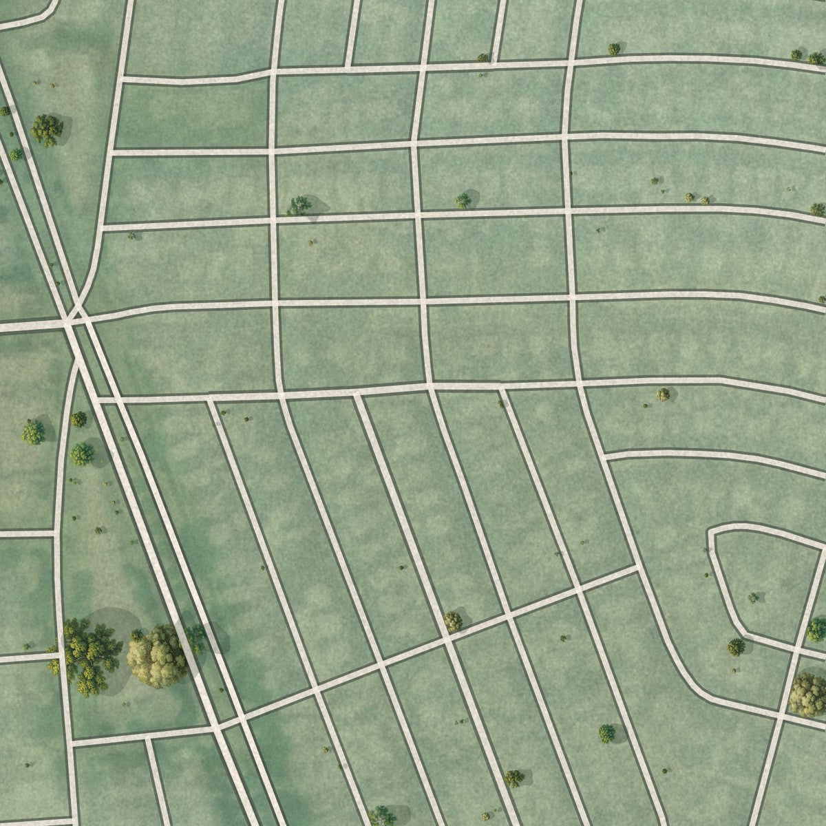 Second close-up of the map of Saint Helena, Maryland print showing more streets and buildings