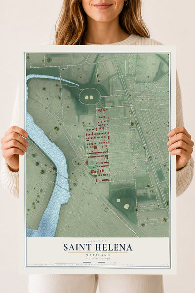 Map of Saint Helena, Maryland, 18 x 24 inch unframed archival matte print