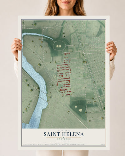 Map of Saint Helena, Maryland, 24 x 36 inch unframed archival matte print