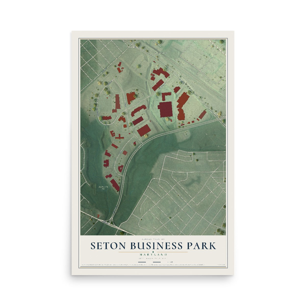 Map of Seton Business Park, Maryland, 12 x 18 inch unframed archival matte print