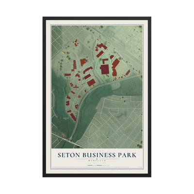Map of Seton Business Park, Maryland, 12 x 18 inch print in a black wood frame