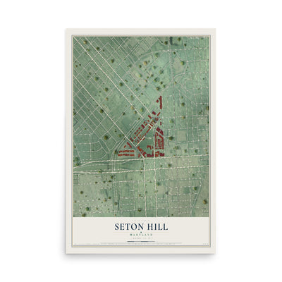 Map of Seton Hill, Maryland, 12 x 18 inch unframed archival matte print