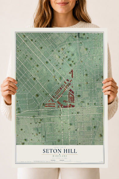 Map of Seton Hill, Maryland, 18 x 24 inch unframed archival matte print