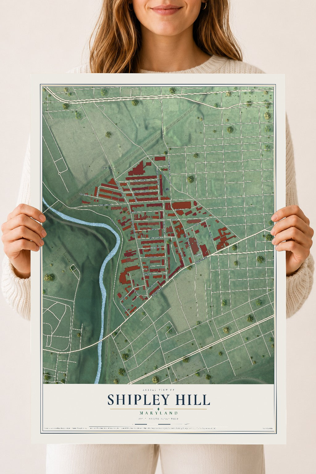 Map of Shipley Hill, Maryland, 18 x 24 inch unframed archival matte print