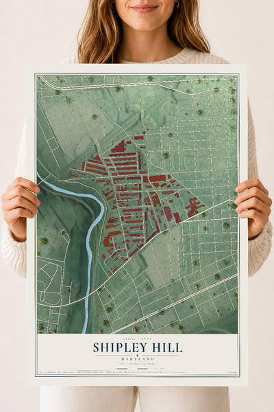 Map of Shipley Hill, Maryland, 18 x 24 inch unframed archival matte print