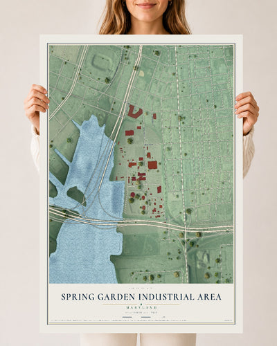 Map of Spring Garden Industrial Area, Maryland, 24 x 36 inch unframed archival matte print